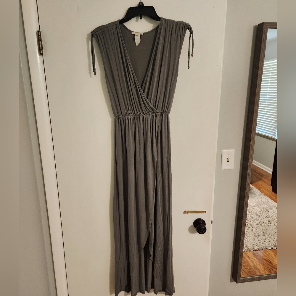 Green cap sleeve or sleeveless high low dress